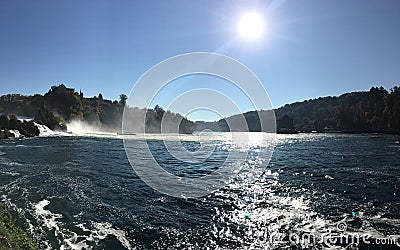 Beautiful waterfall â€˜Reinfallâ€™ with sun light, Newzealand Stock Photo